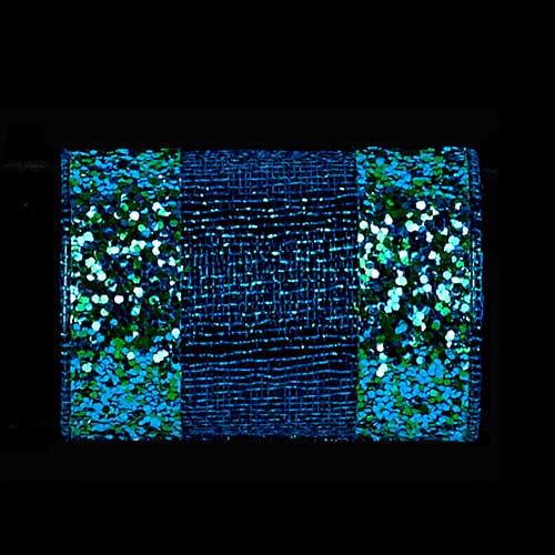 1 3/8" WIRED EDGED SHEER,TURQUOISE