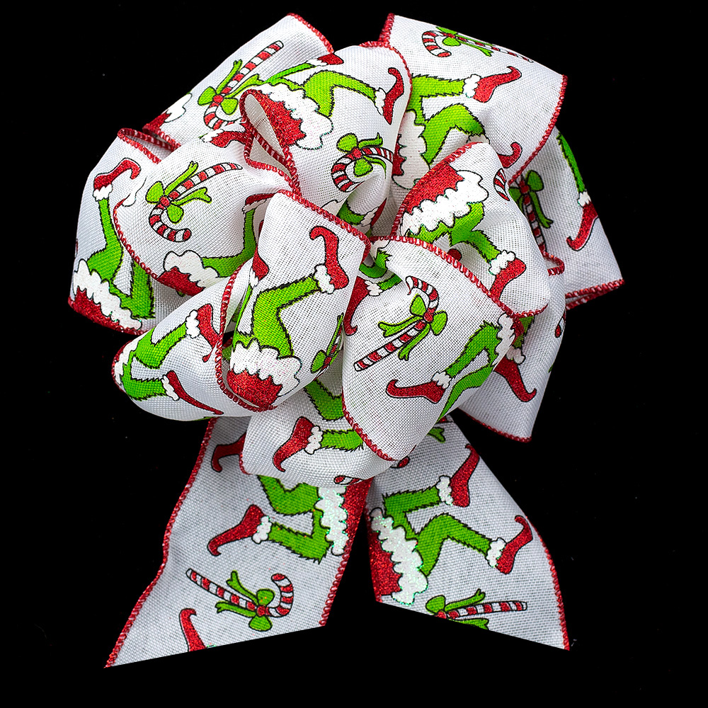 2 1/2" WIRED GRINCHY CHRISTMA RIBBON