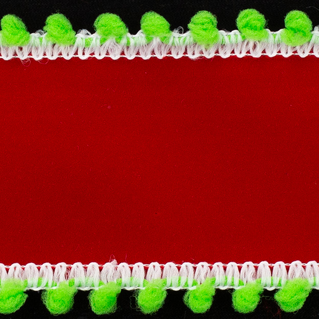 2 1/2" WIRED GRINCHY XMAS,RED