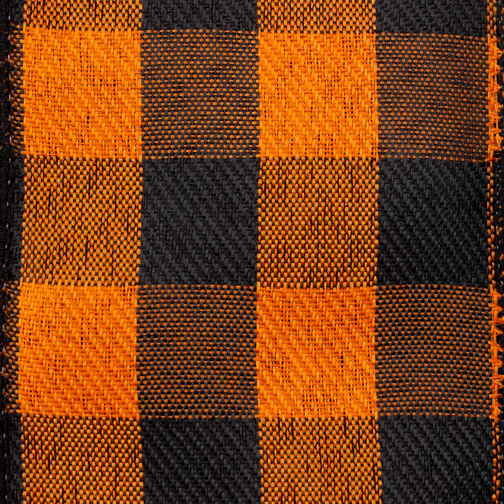 2 1/2" WIRED BUFFALO PLAID,ORG/BLK