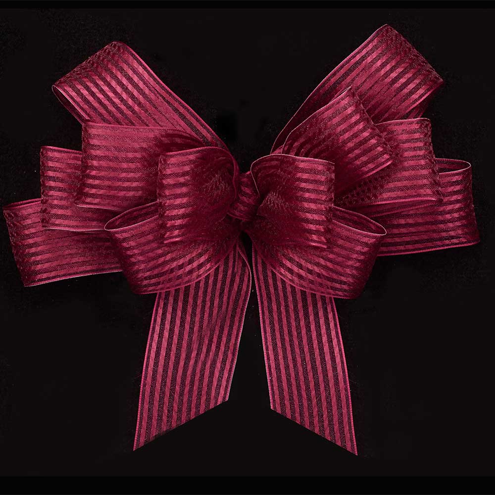 1 3/8" WIRED SHEER STRIPES RIBBON