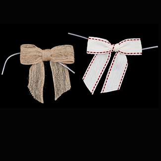 3" NATURAL PRE-TIED BOWS RIBBON