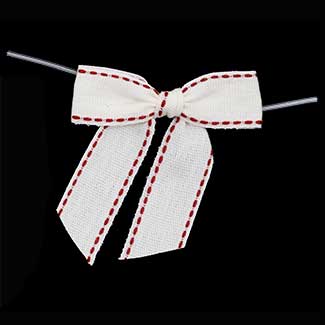 3" NAT PRE-TIED BOWS,JUT