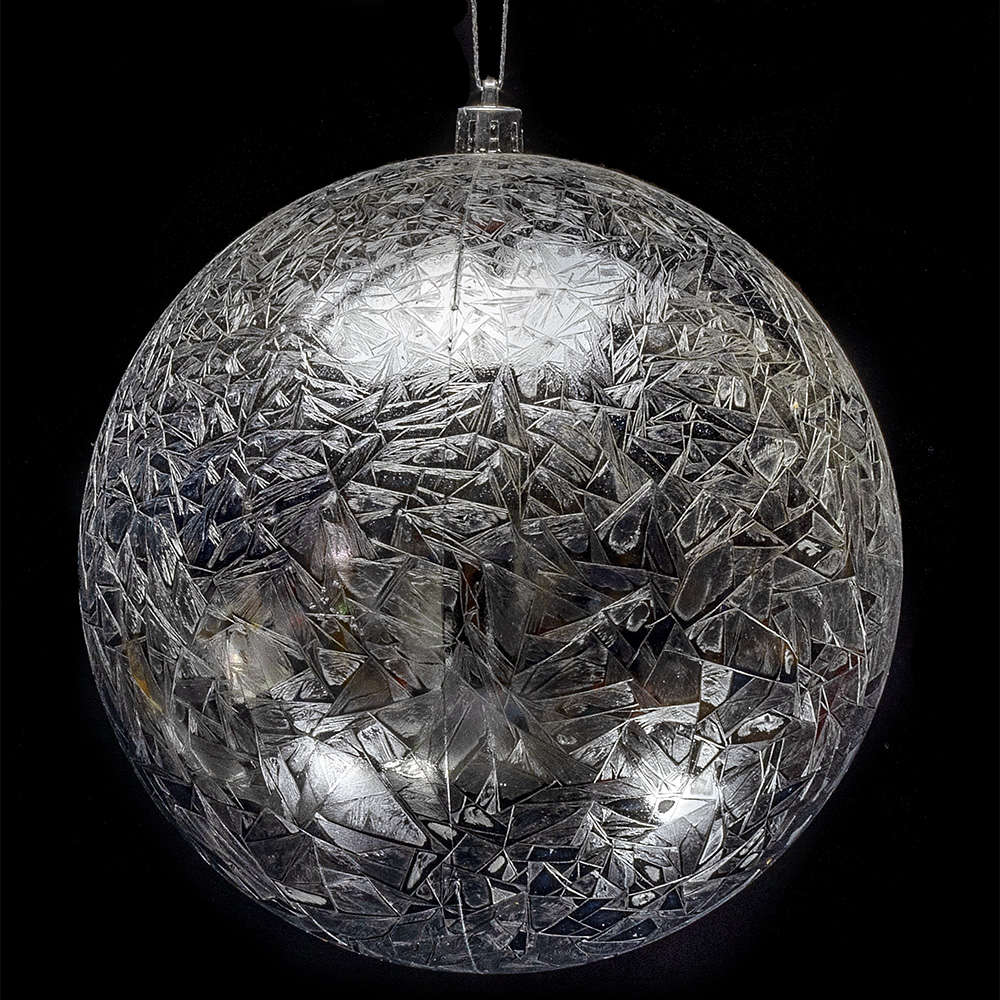 6" BALL ORNAMENT, SILVER