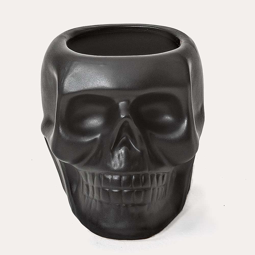 4X3" CERAMIC SKULL,BLACK
