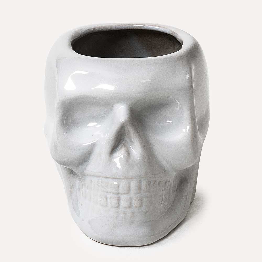 4X3" CERAMIC SKULL,WHITE