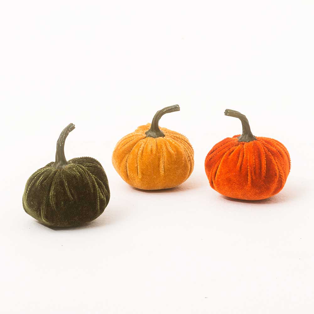3"X2" VELVET PUMPKIN