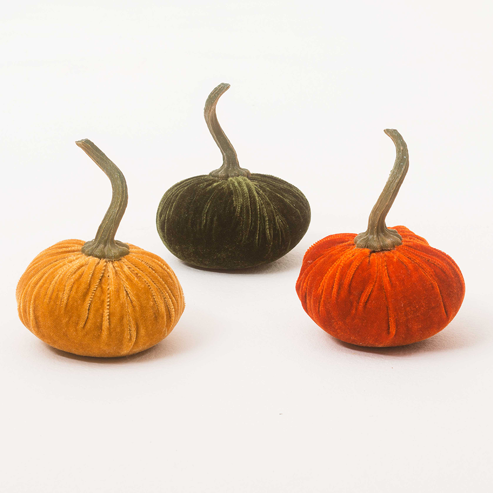 4"X3" VELVET PUMPKIN